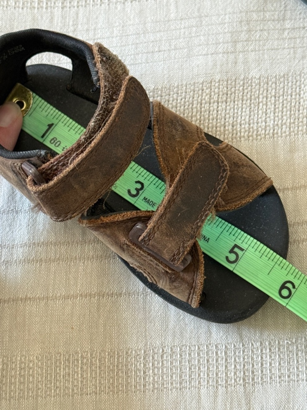 Stride Rite Brown Leather Toddler Sandal with Double Velcro Straps - Picture 8 of 8
